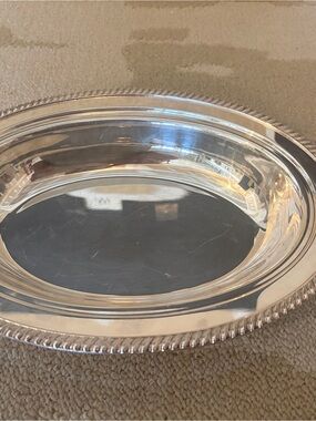 Silver-Tone Decorative Serving vintage (Platter - Elegant Oval Hostess Tray